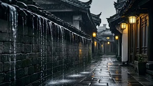 下雨的小镇