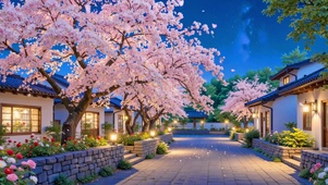 樱花街道的晚风