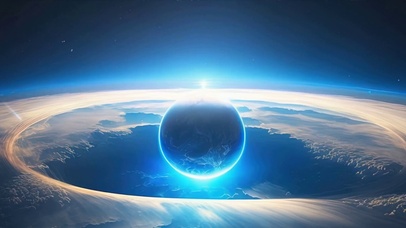 宇宙星球星云带鱼屏