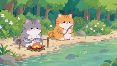 小猫钓鱼