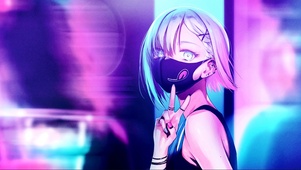 口罩少女的微笑