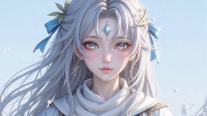 古风二次元白发清纯少女