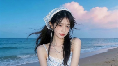 海边可爱女孩