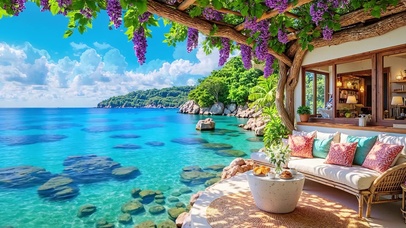 紫藤花海景休憩区