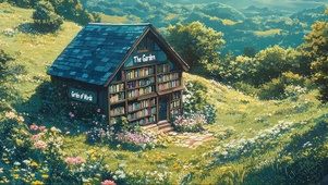 花海山坡温馨木屋书店