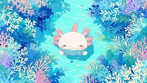 珊瑚丛中的小萌螈