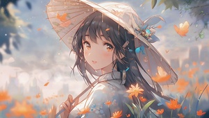 撑伞女孩