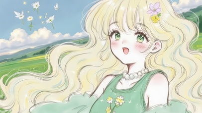 田园风吟，花与少女