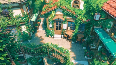 治愈插画街角小店