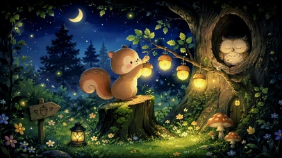森林夜光小屋