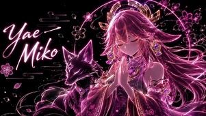 炫彩霓虹樱花八重神子