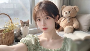 少女和宠物猫