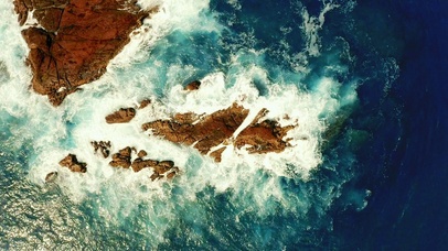 唯美俯瞰海浪4K