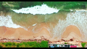 治愈沙滩海浪4K