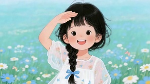 雏菊漫野少女