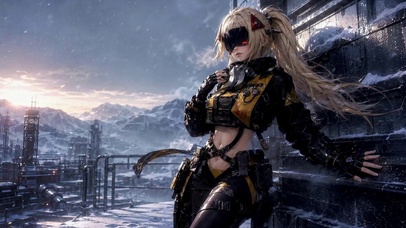 赛博风雪机械美少女