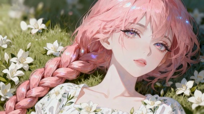 花海粉发少女
