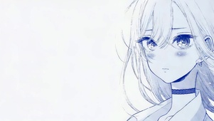 极简蓝钢笔手绘少女