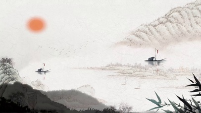 中国风水墨风古风意境山水