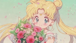 捧花的动漫插画女孩