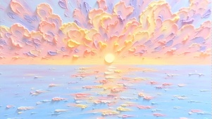 粉紫霞彩下的绚烂日出