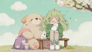 女孩和玩具熊