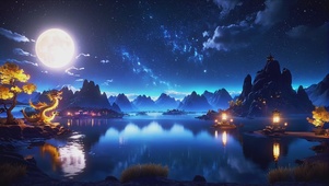 奇幻古风夜景