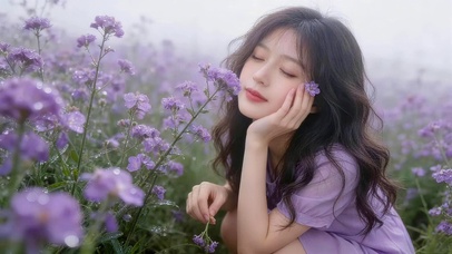 治愈鲜花女孩