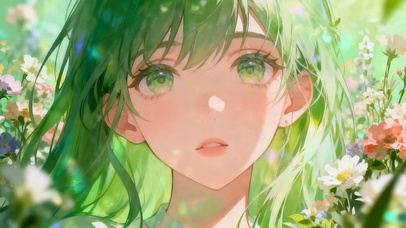花丛中女孩