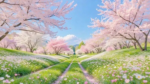 护眼春日樱花林