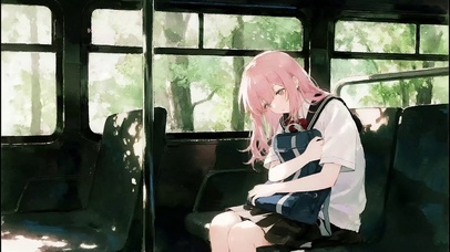 列车上可爱安静的治愈少女