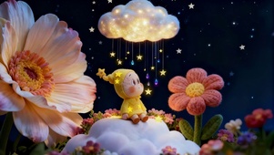 花朵可爱星星人