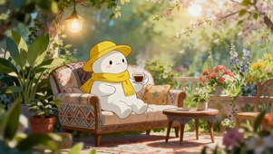 午后喝咖啡的小白