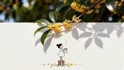 4K 可爱唯美 桂花闲落