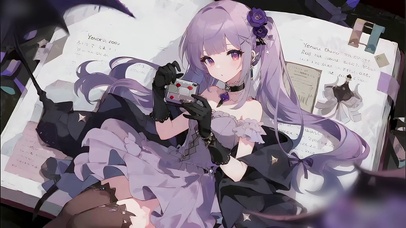 唯美紫相机少女