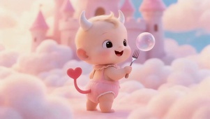 可爱淘气恶魔小宝宝