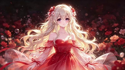 赤焰玫瑰二次元少女