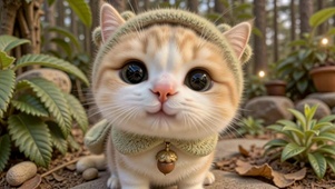 林间治愈可爱大眼萌猫