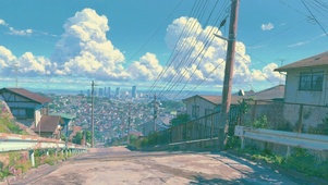 夏日小城午后场景