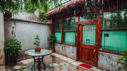 【雨景】京城四合院的一角