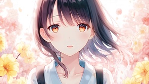 清纯花间少女