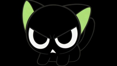 呆萌卡通小黑猫