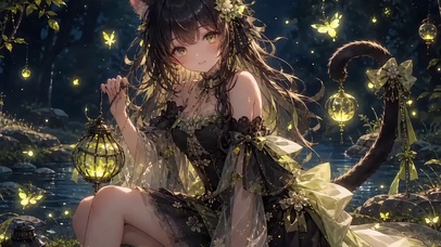 绿色系列二次元猫女