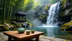 溪谷竹林品茶