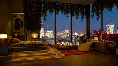 温馨的雨夜房间