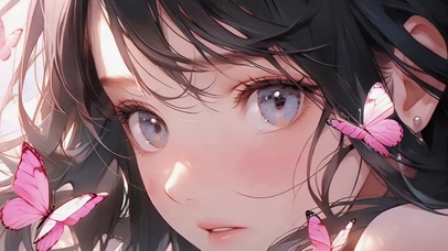 蝴蝶少女动漫插画