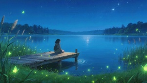 夜晚河边美景
