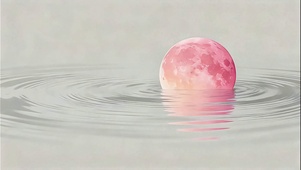 水中沉浮的红月