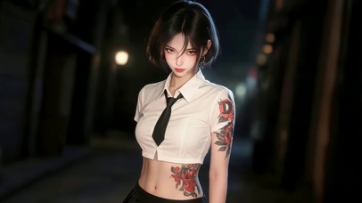 治愈纹身女孩