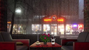 雨滴玻璃 舒适的咖啡厅